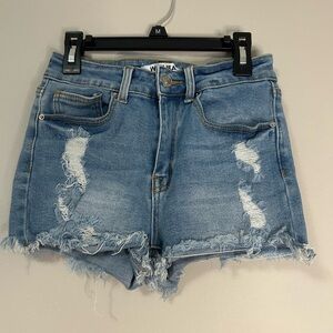 Women's Wax Jean Collection Distressed Denim Shorts, Size S